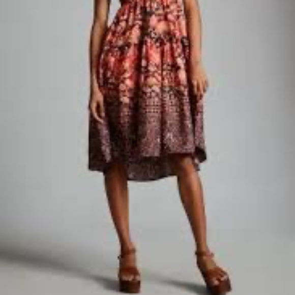 HOST PICK: Brand New BY ANTHROPOLOGIE PRINTED V-NECK BABYDOLL DRESS - Picture 10 of 12